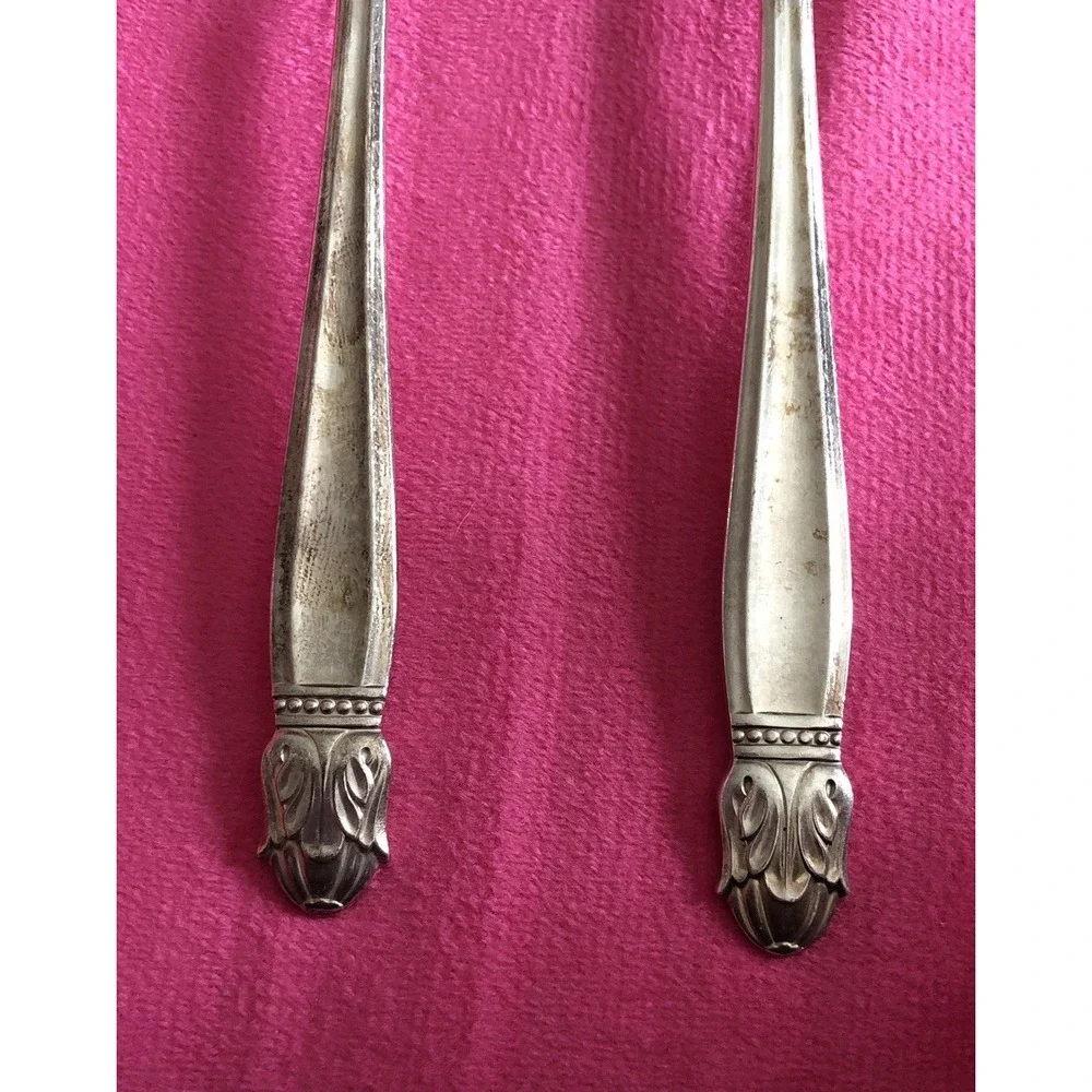 Vintage Holmes & Edwards Century Inlaid Flatware 1 Tablespoon & 1 Salad Fork